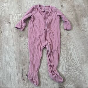 Baby Mori pink ribbed sleeper size 0-3 months